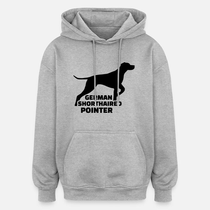 German Shorthaired Pointer - Sweat à capuche oversize unisexe - gris chiné