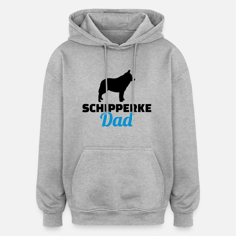 Schipperke - Sweat à capuche oversize unisexe - gris chiné