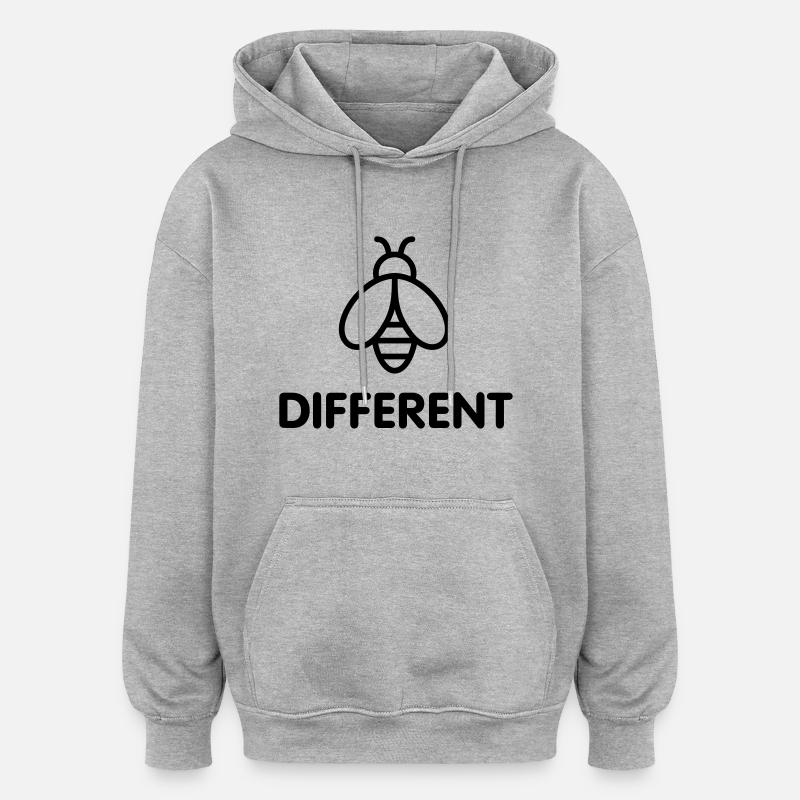 Bee Different - Sweat à capuche oversize unisexe - gris chiné