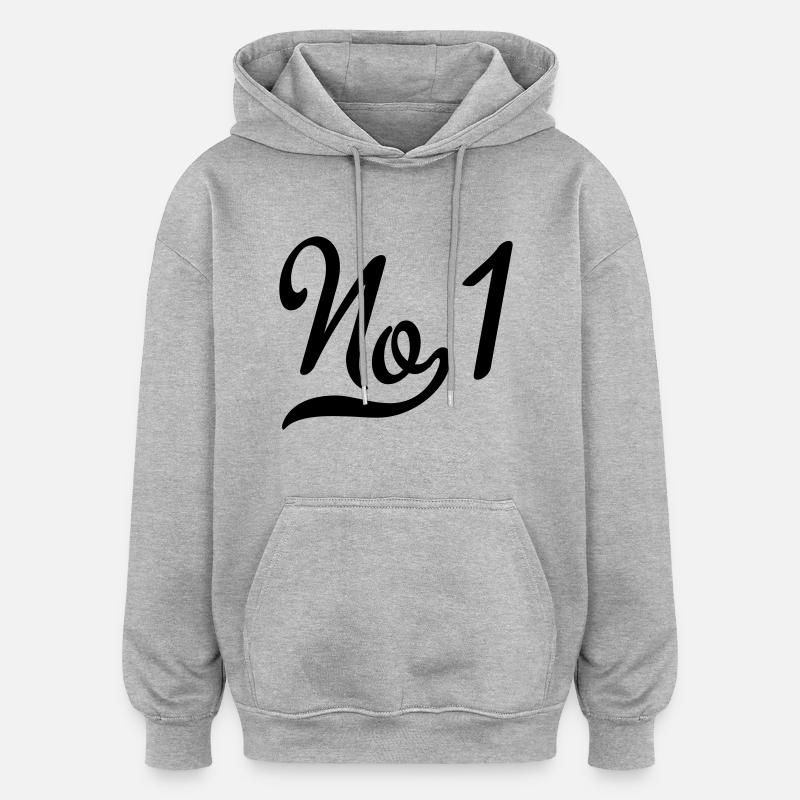 Nummer eins - Oversized Unisex Hoodie - Grau meliert