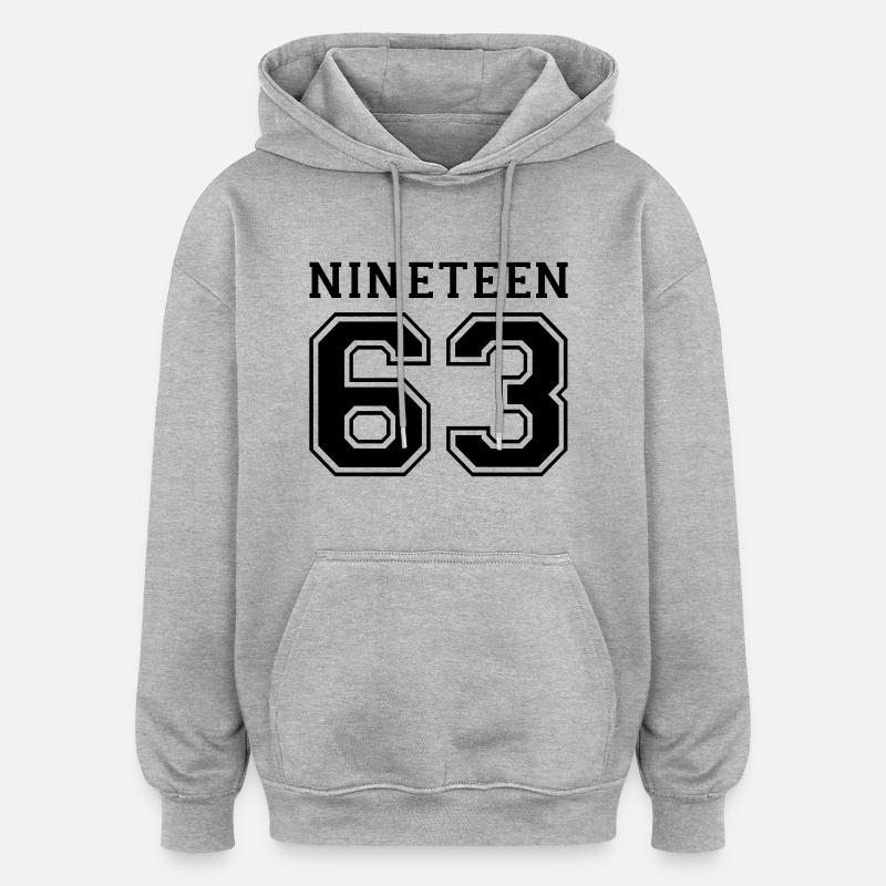 1963 - Sweat à capuche oversize unisexe - gris chiné