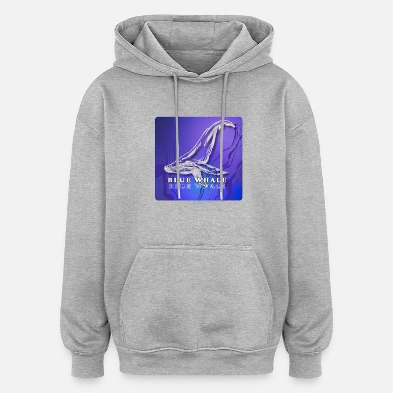 BALEINE BLEUE - Sweat à capuche oversize unisexe - gris chiné