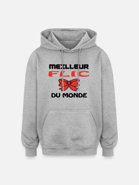 BESTER COP DER WELT - Oversized Unisex Hoodie - Grau meliert