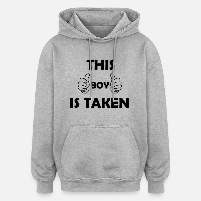 Ce garçon est pris - Sweat à capuche oversize unisexe - gris chiné