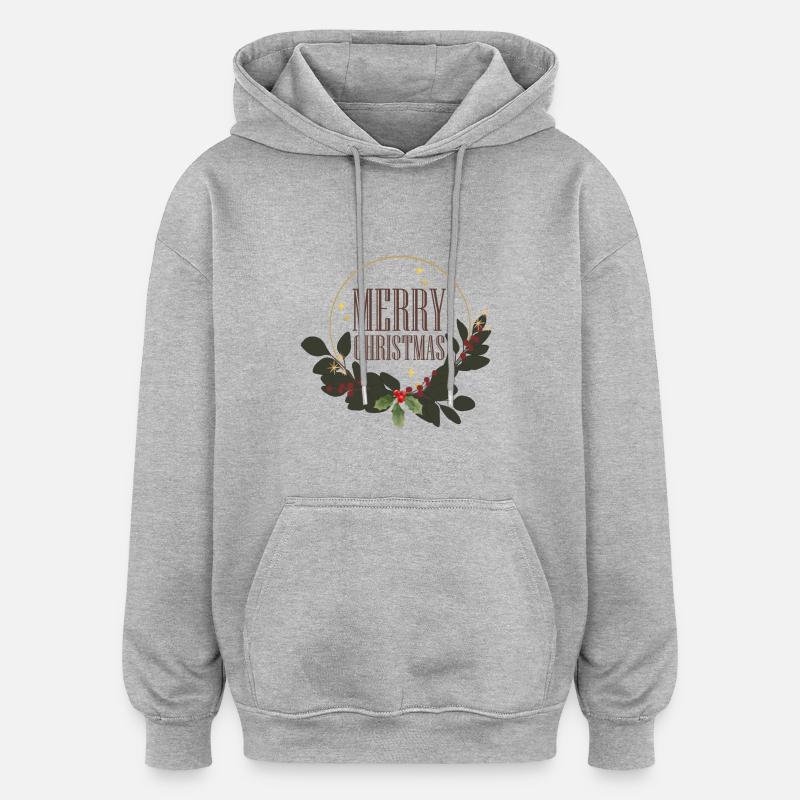 Joyeux Noël 1 - Sweat à capuche oversize unisexe - gris chiné