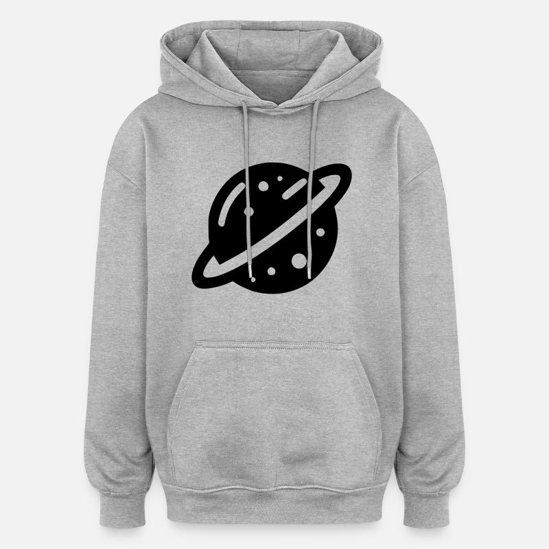 Planète - Sweat à capuche oversize unisexe - gris chiné