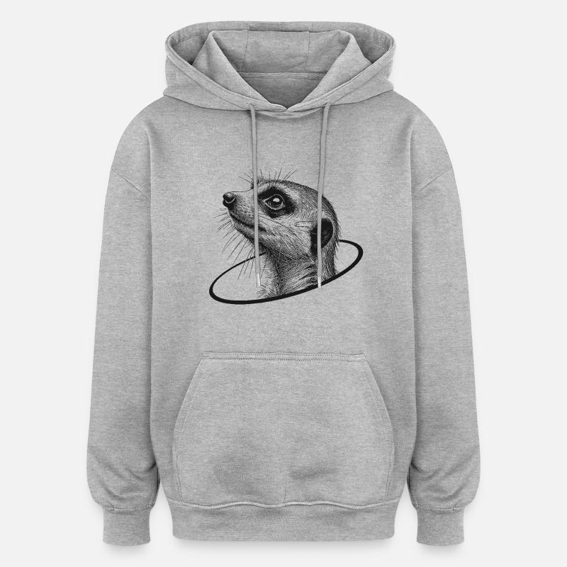Erdmännchen - Oversized Unisex Hoodie - Grau meliert