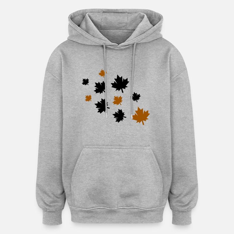 Feuilles d’érable - Sweat à capuche oversize unisexe - gris chiné