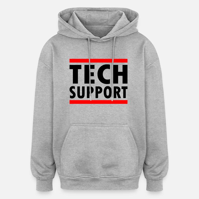 tech support - Sweat à capuche oversize unisexe - gris chiné