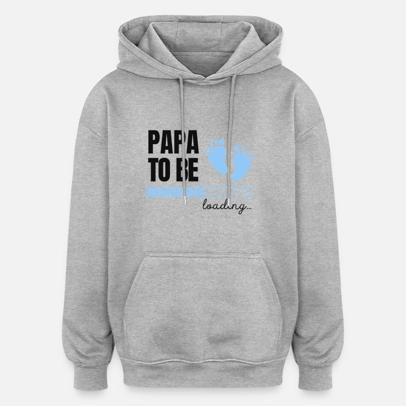 Futur papa - garçon - Sweat à capuche oversize unisexe - gris chiné