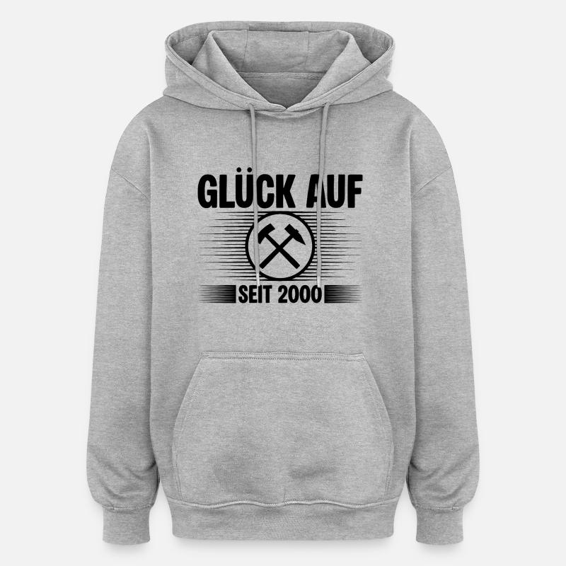 Glueck auf seit 2000 - Oversized Unisex Hoodie - Grau meliert