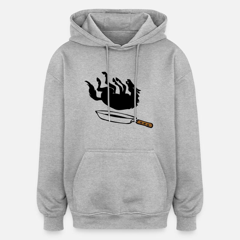 Cheval dans la casserole - Sweat à capuche oversize unisexe - gris chiné