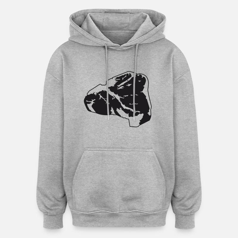 Steak - Sweat à capuche oversize unisexe - gris chiné