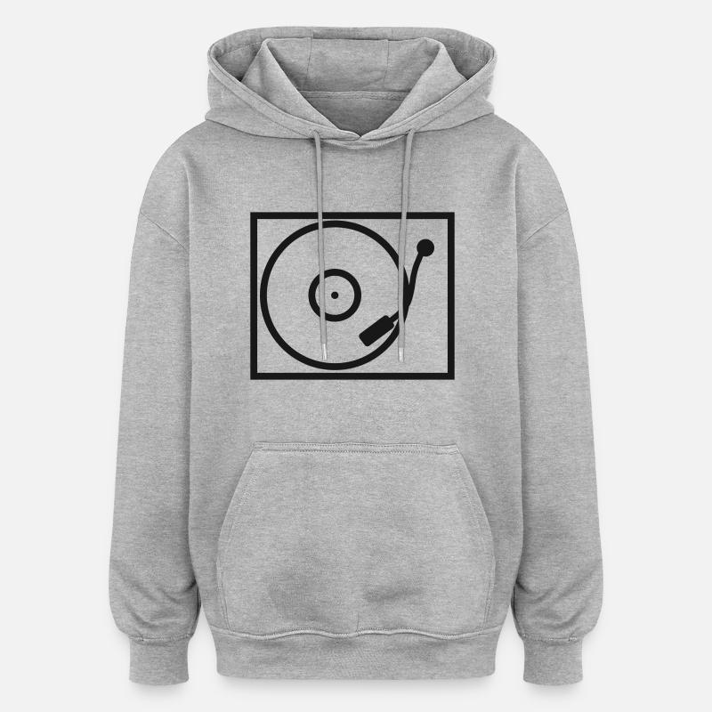 DJ - Sweat à capuche oversize unisexe - gris chiné