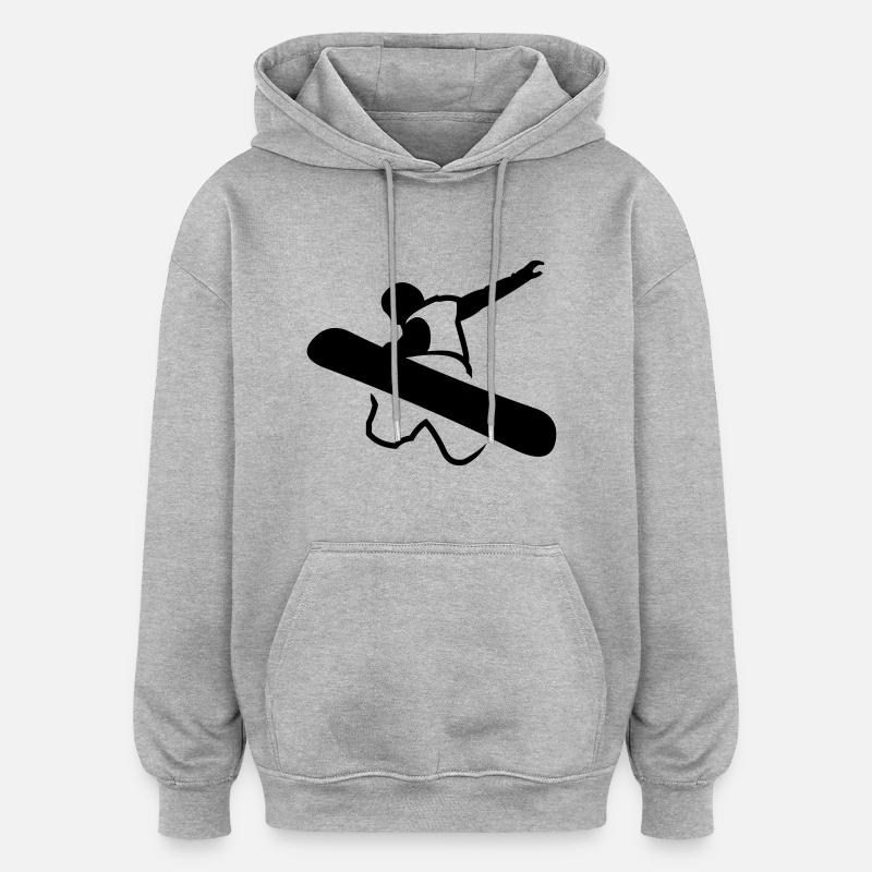snowboarder_newstyle_v2 - Sweat à capuche oversize unisexe - gris chiné