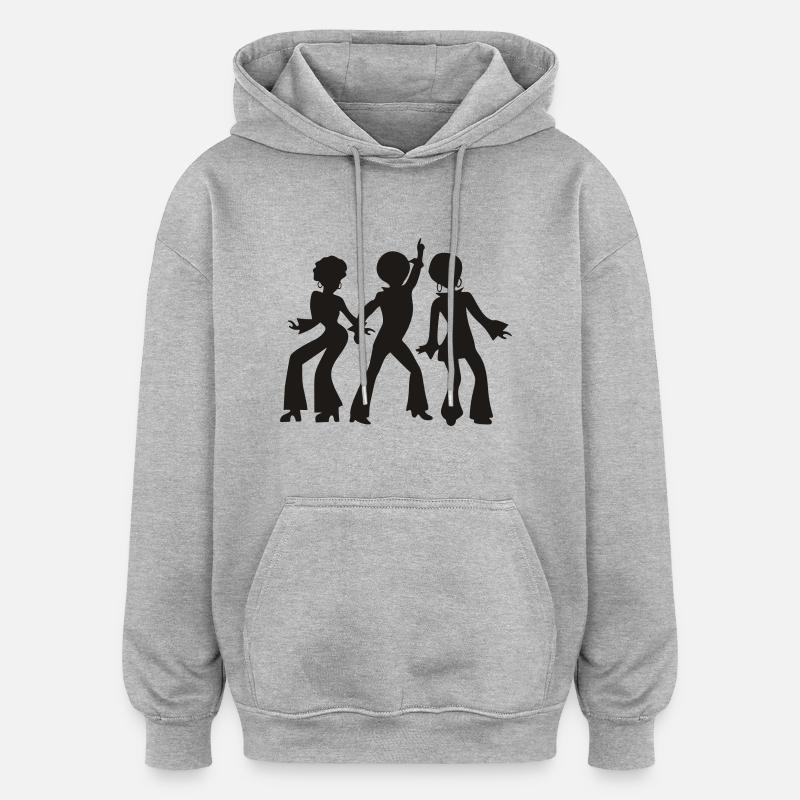 dancing_people - Sweat à capuche oversize unisexe - gris chiné