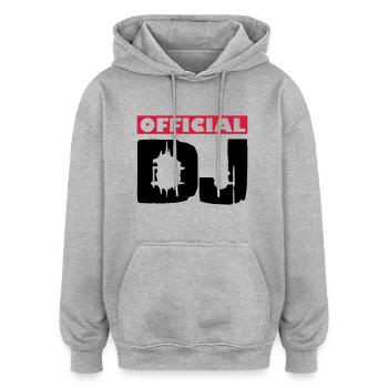DJ - Oversized Unisex Hoodie - heather grey - Front - Noah (186cm)