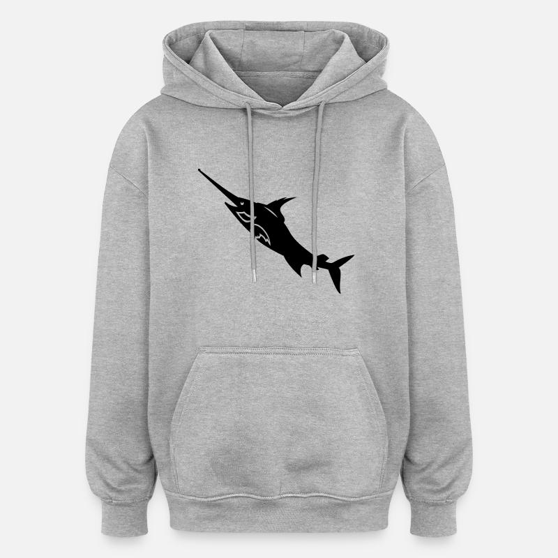 Schwertfisch / swordfish (1c) - Oversized Unisex Hoodie - heather grey