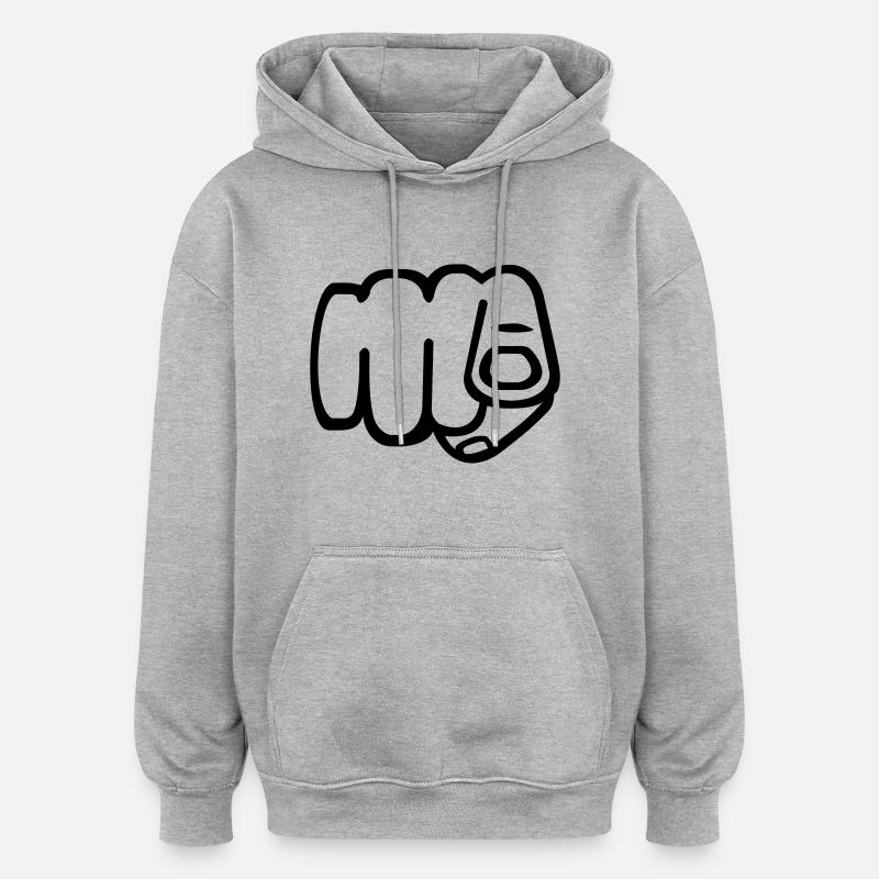Toi - doigt - Sweat à capuche oversize unisexe - gris chiné