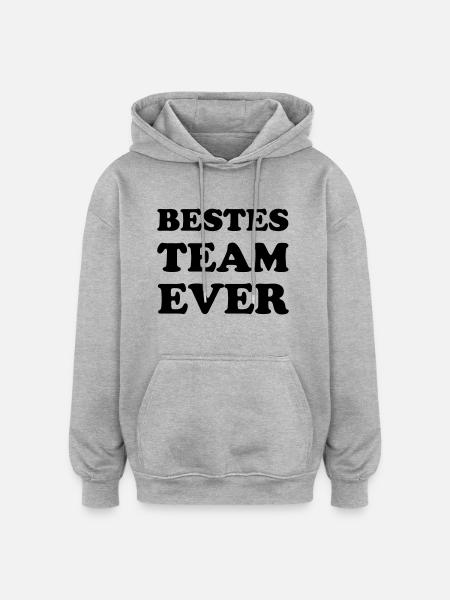 Bestes Team Ever - Oversized Unisex Hoodie - Grau meliert