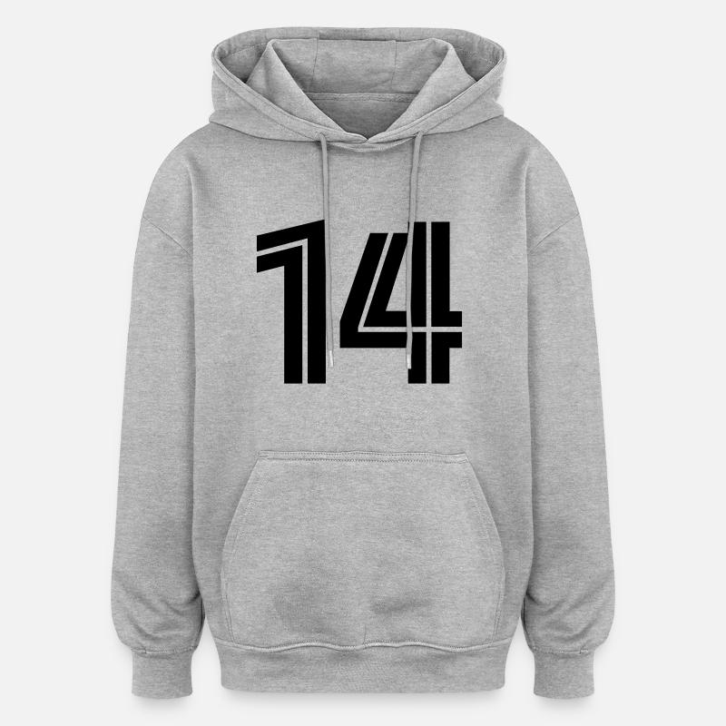 14 - Sweat à capuche oversize unisexe - gris chiné