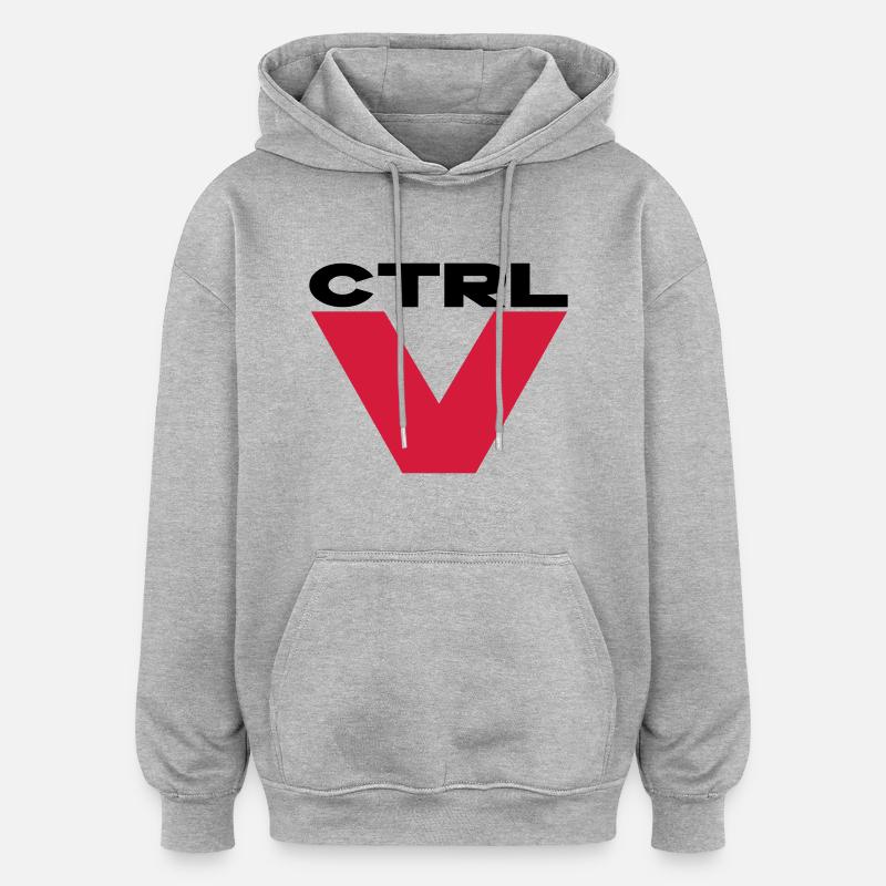 ctrl v - Sweat à capuche oversize unisexe - gris chiné