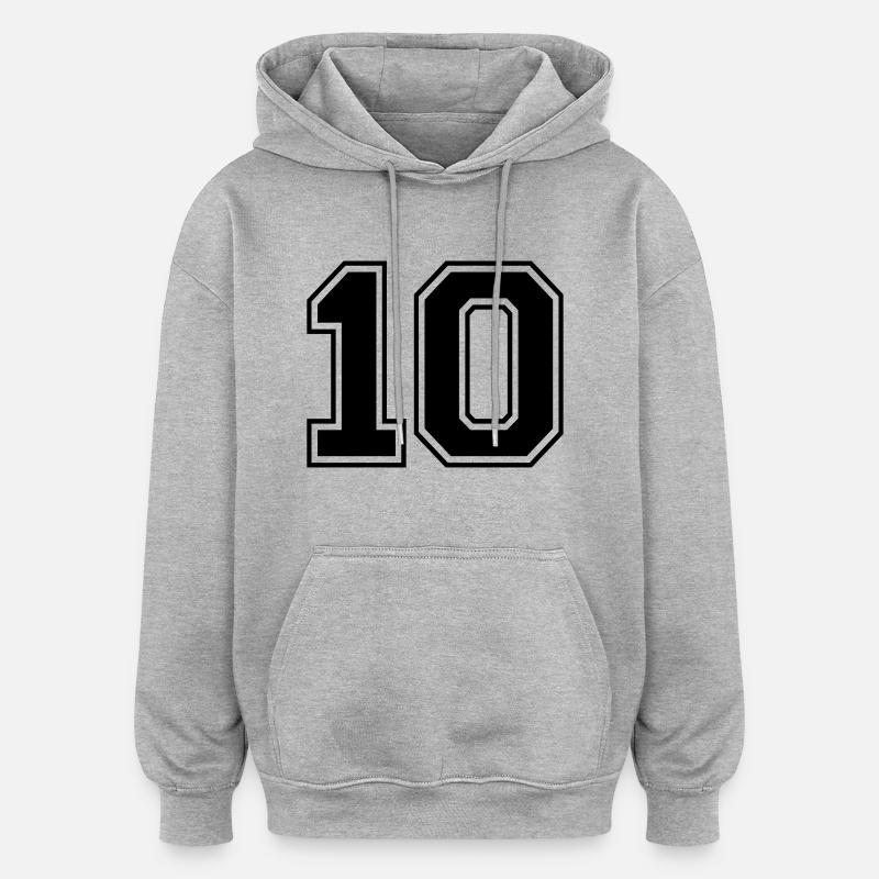 NUMéro 10 - Sweat à capuche oversize unisexe - gris chiné