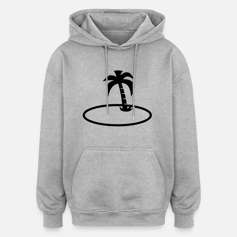 palm trees - Sweat à capuche oversize unisexe - gris chiné