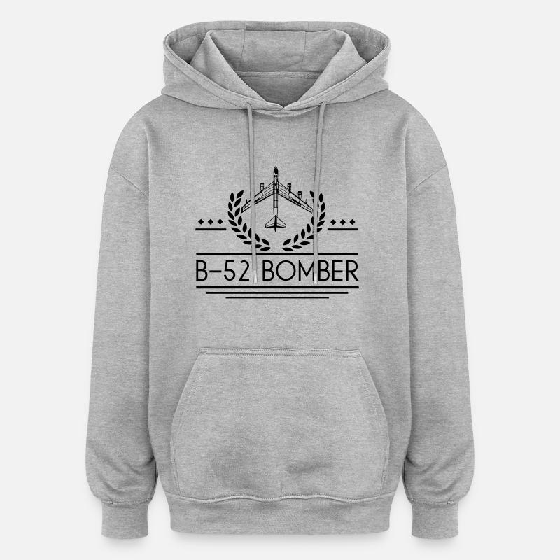 b52 bomber - Sweat à capuche oversize unisexe - gris chiné