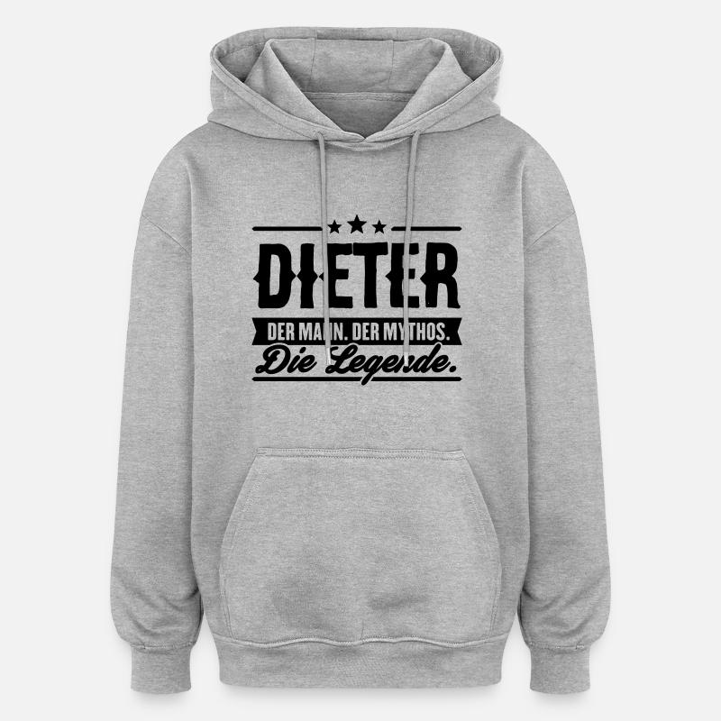 Man Myth Légende Dieter - Sweat à capuche oversize unisexe - gris chiné
