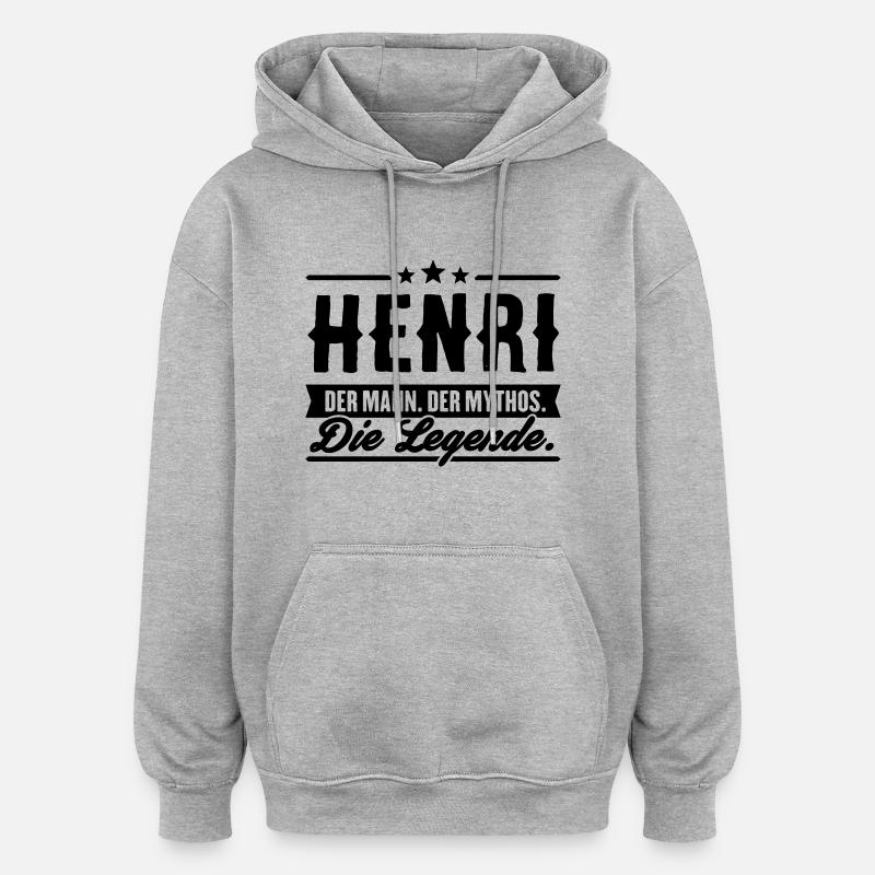 Man Myth Legend Henri - Sweat à capuche oversize unisexe - gris chiné