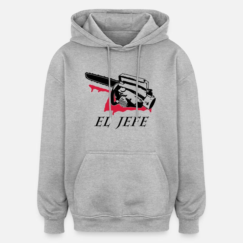 el jefe - Sweat à capuche oversize unisexe - gris chiné