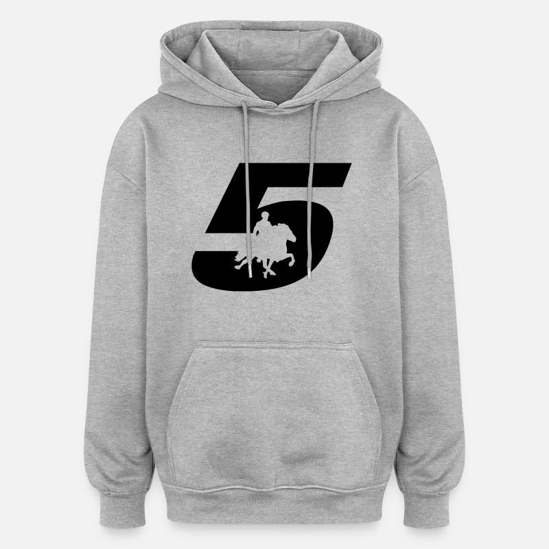 5 - Sweat à capuche oversize unisexe - gris chiné