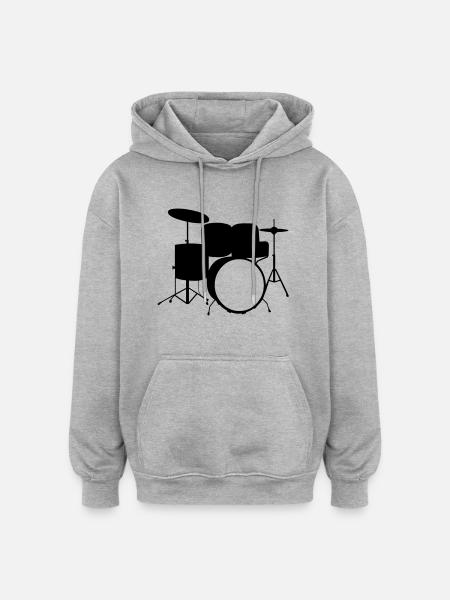Drums Schlagzeug - Oversized Unisex Hoodie - Grau meliert