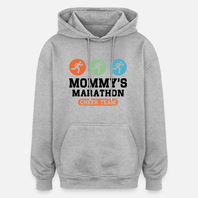 Marathon Cheer Team - Sweat à capuche oversize unisexe - gris chiné