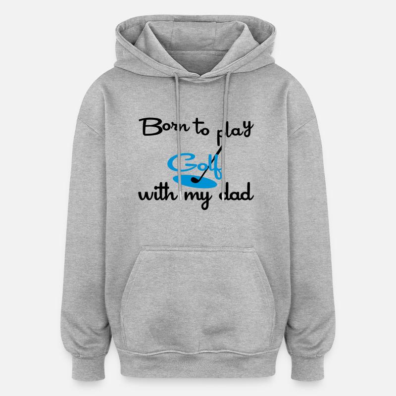 Énonciations drôles pour les golfeurs - Sweat à capuche oversize unisexe - gris chiné