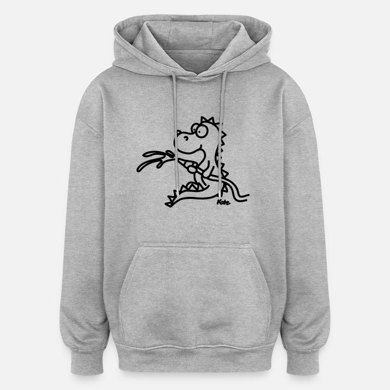 Feuerwehrdrache - Sweat à capuche oversize unisexe - gris chiné