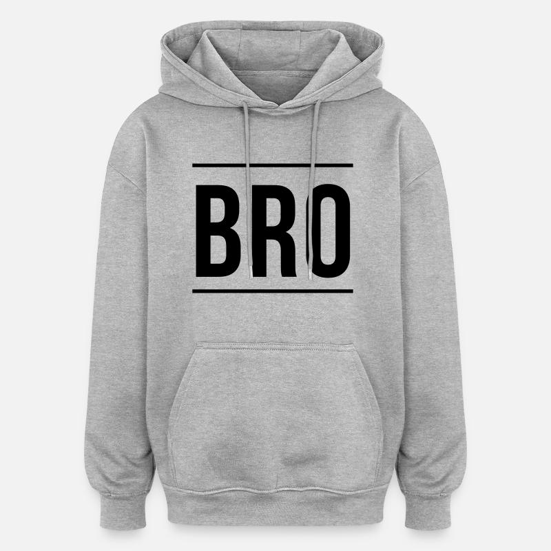 Bro - Sweat à capuche oversize unisexe - gris chiné