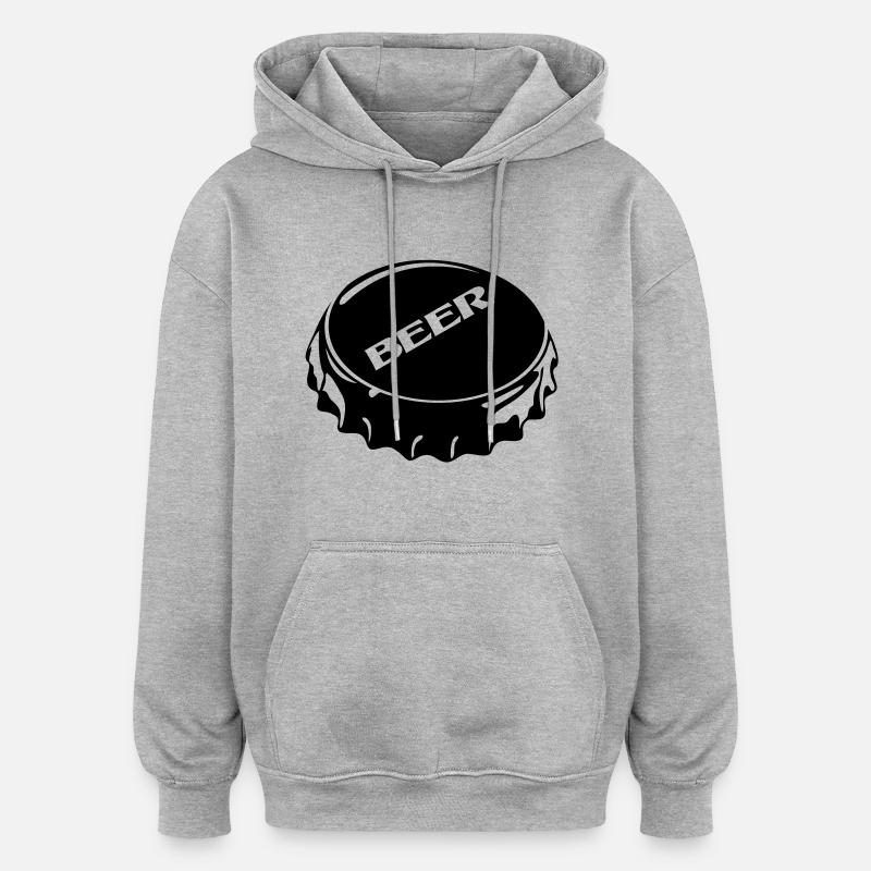 Bierdeckel - Oversized Unisex Hoodie - Grau meliert