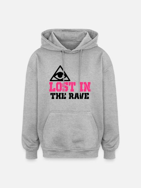 lost in the rave - Oversized Unisex Hoodie - heather grey