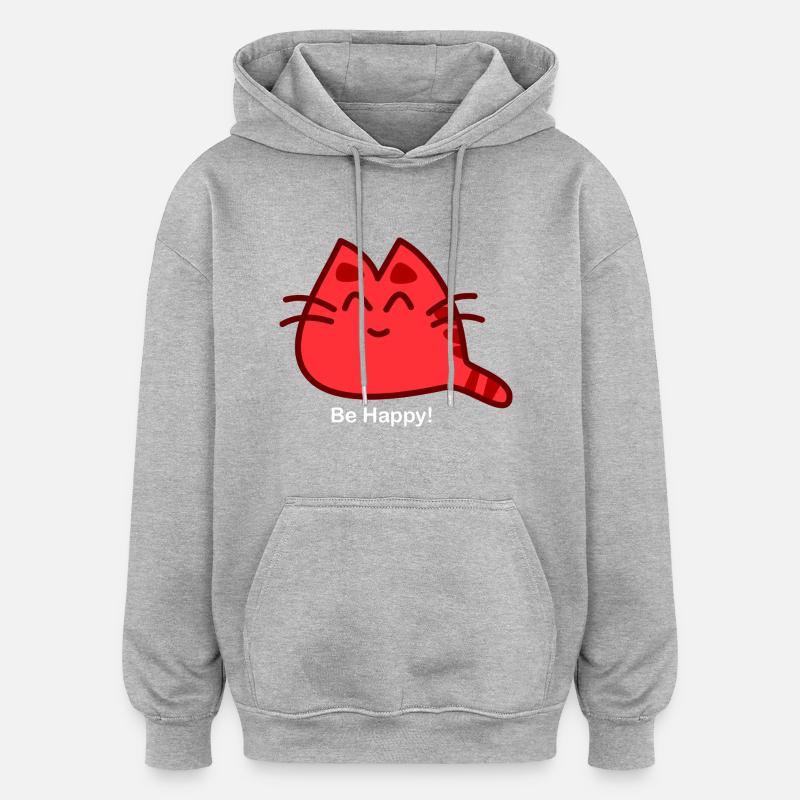 Be happy! - Oversized Unisex Hoodie - heather grey