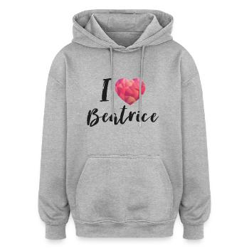 I Love Beatrice - Oversized Unisex Hoodie - Grau meliert - Vorne - Noah (186cm)
