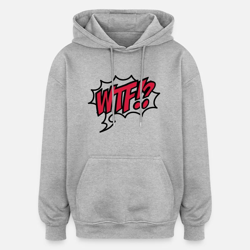 wtf - Sweat à capuche oversize unisexe - gris chiné