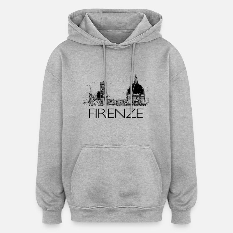 firenze - Sweat à capuche oversize unisexe - gris chiné