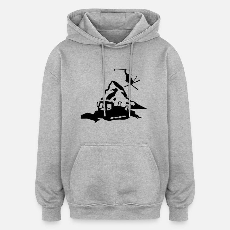 Cervin en Suisse - Sweat à capuche oversize unisexe - gris chiné