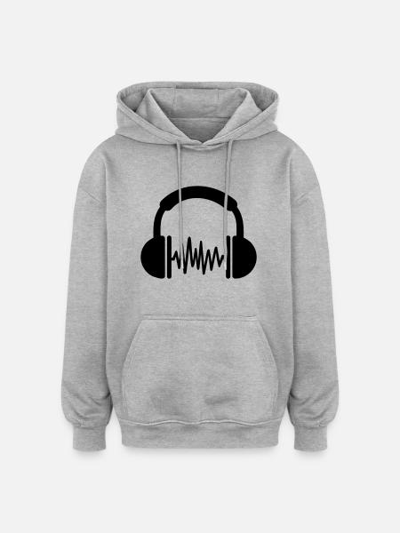 Casque - Sweat à capuche oversize unisexe - gris chiné