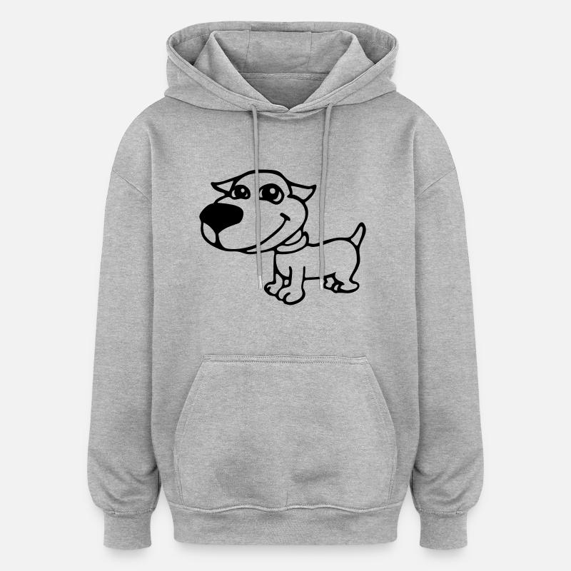 hunde - Oversized Unisex Hoodie - Grau meliert
