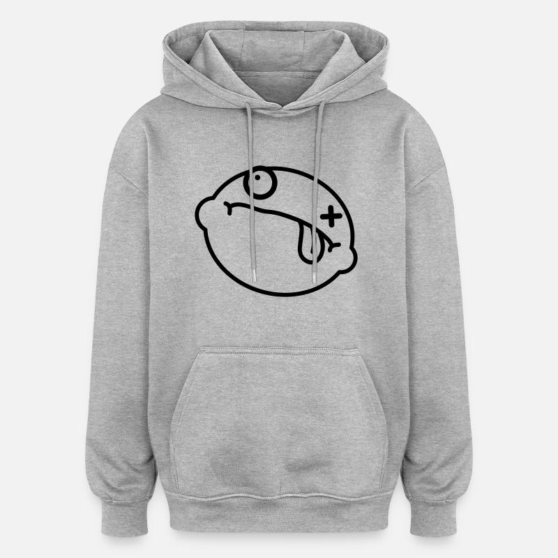 Dead Lemon Smiley - Oversized Unisex Hoodie - heather grey