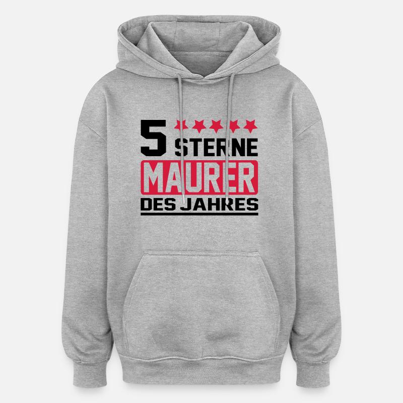 maçon - Sweat à capuche oversize unisexe - gris chiné