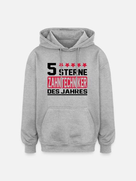 zahntechniker - Oversized Unisex Hoodie - Grau meliert